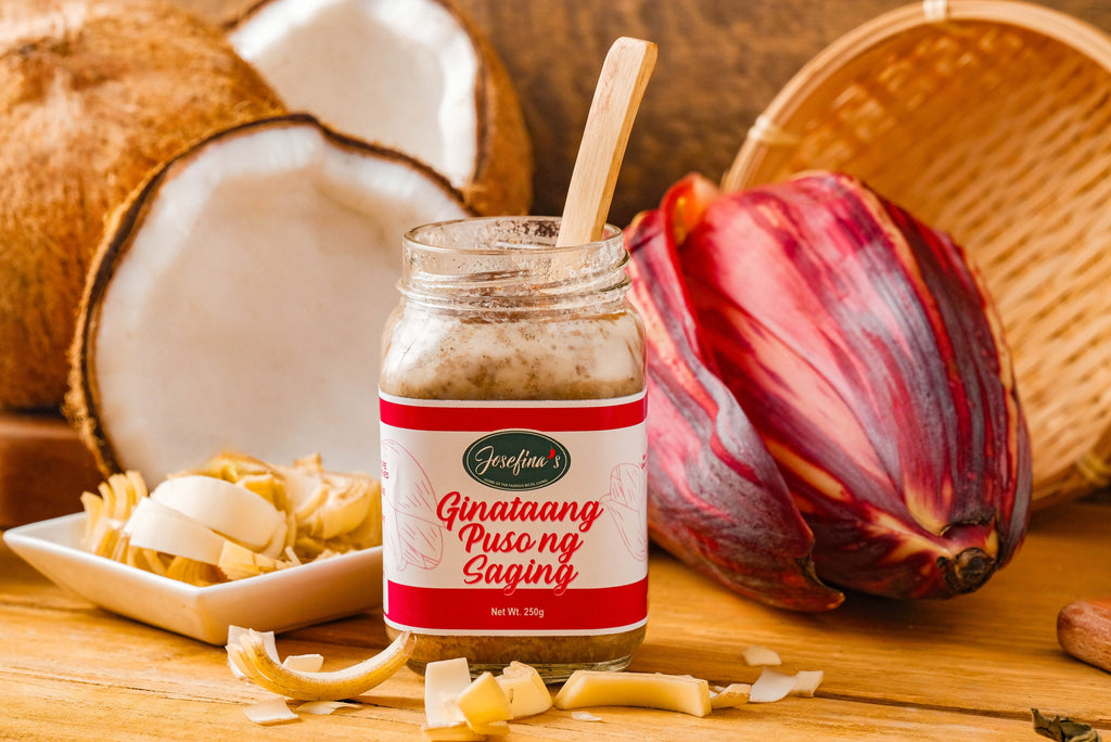 Josefina's Ginataang Puso ng Saging with Tinapa | Smoky Banana Blossom in Coconut Cream | Ready-to-Eat Filipino Favorite 250gms