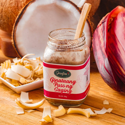 Josefina's Ginataang Puso ng Saging with Tinapa | Smoky Banana Blossom in Coconut Cream | Ready-to-Eat Filipino Favorite 250gms