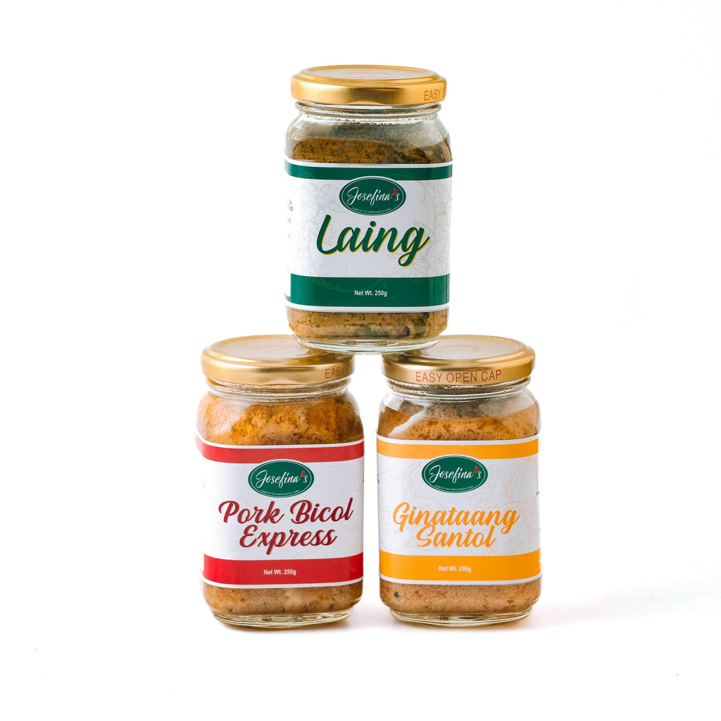 [TRIO] Josefina’s Sampler Set with Pork | Trio: Laing, Ginataang Santol & Bicol Express | Bestselling Bundle 250gms